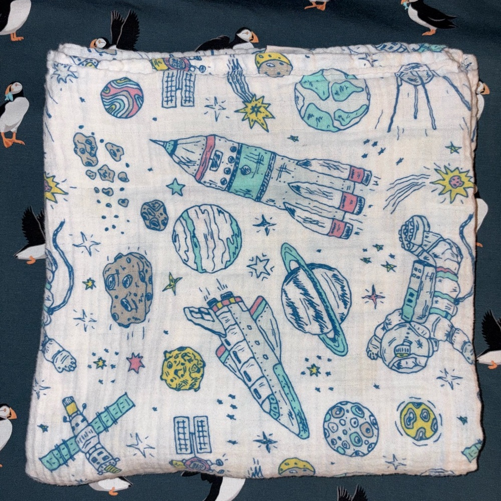 Space-Themed muslin swaddle